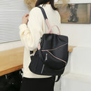 Women Contrast Color Backpack Multifunctional Shoulder Bag Preppy Style Knapsack