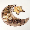 Wooden Eid Mubarak Ramadan Table Dessert Pastry Servings Trays Muslim Decors