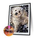5D DIY Full Drill Round Shape Puppy Rhinestone Diamond Drawing Home Decoration