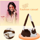 Animal Pattern Underarm Bag Women Mini Plush Shoulder Handbags Purse (11)