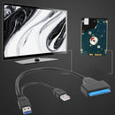 5Gbps SATA to Dual USB3.0 Portable Adapter Cable for External 2.5 inch SATA/HDD