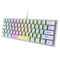 K61 RGB Wired Keyboard 60 Percent 62 Keys Ergonomic Gaming Keyboard (White)