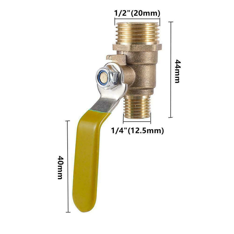 1/2" to 1/4" Male Brass Ball Valve Shut Off Switch And Fitting Male Female P5K7