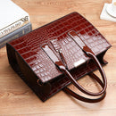 3pcs/Set Fashion Crocodile Pattern PU Leather Women Shoulder Handbag Purse Tote