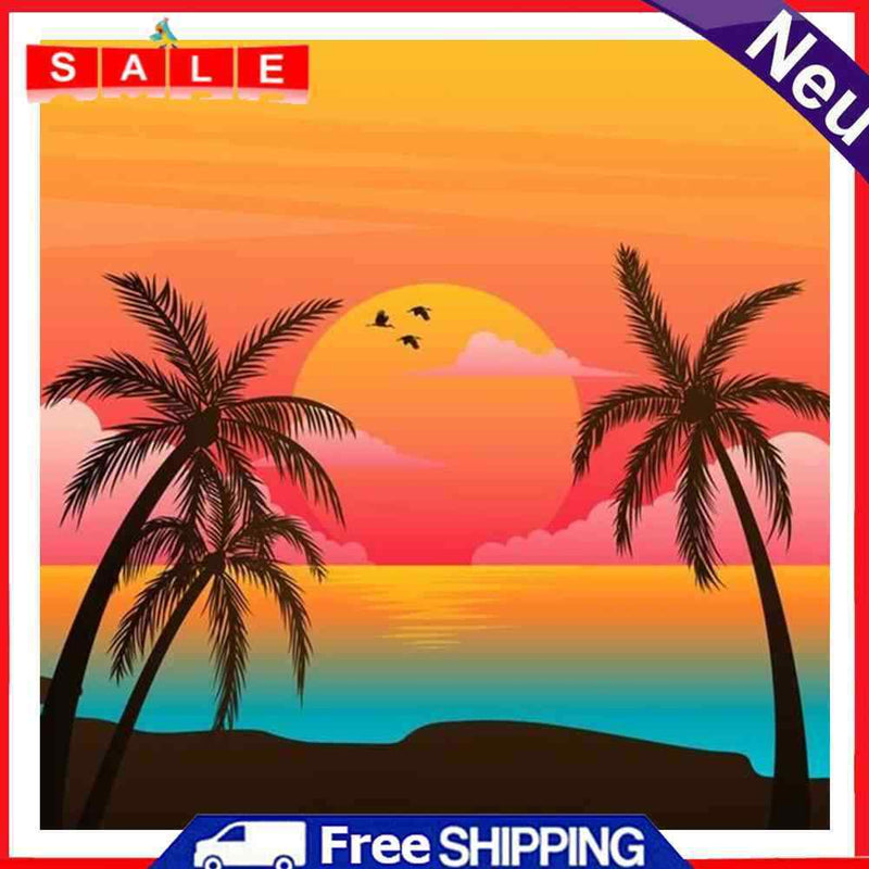 Oil Paint by Numbers Sea Sunset Canvas Artwork Living Room Picture Decoration