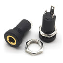 5PCS PJ-392A 3.5mm 3 Pole Black Audio Jack Socket Stereo Solder Panel Connector