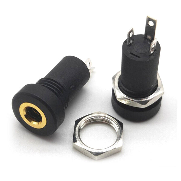 5PCS PJ-392A 3.5mm 3 Pole Black Audio Jack Socket Stereo Solder Panel Connector