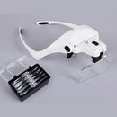 Jeweler Magnifier Bright With 5 Lens Magnifying Glass LED Light Head Loupe