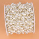 10 Meters Fishing Line Artificial Pearls Beads Chain Garland Beige Newly