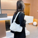 Women Soft Warm Plush Handbags Fluffy Underarm Bags Shoulder Top-handle Bags
