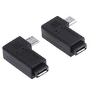 2pcs 90° Micro USB Female, Micro USB Male Adapter Male