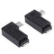 2pcs 90° Micro USB Female, Micro USB Male Adapter Male