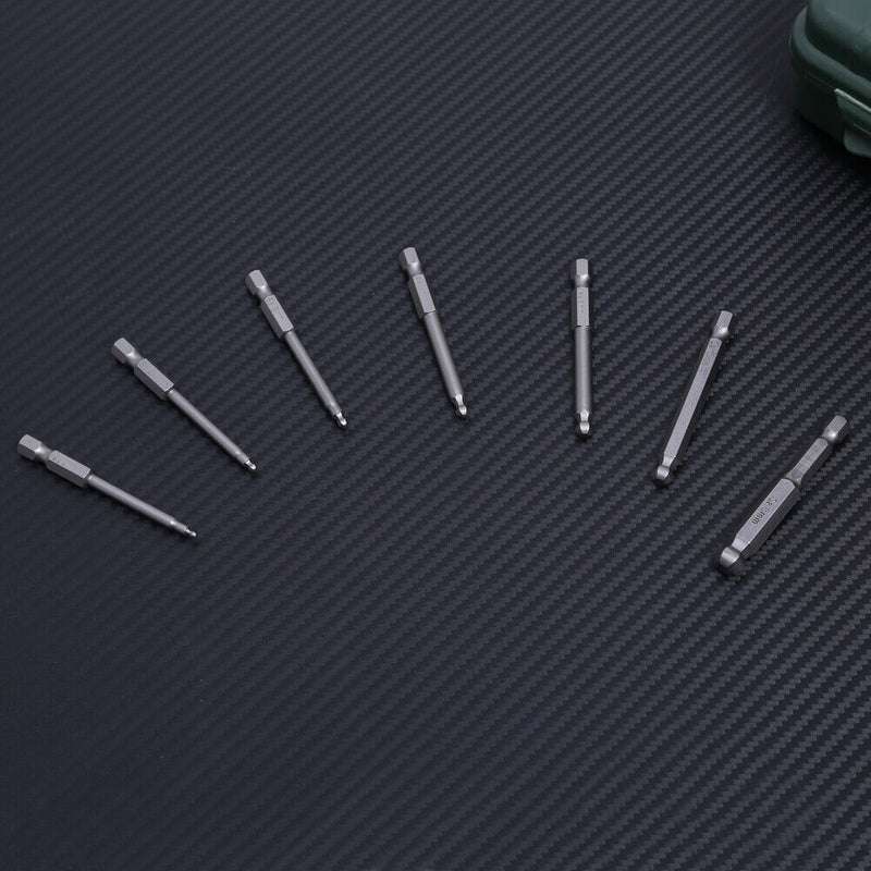 7pcs Magnetic S2 Steel Ball End Hexagon Head Hex Screwdriver Bits Drill Set
