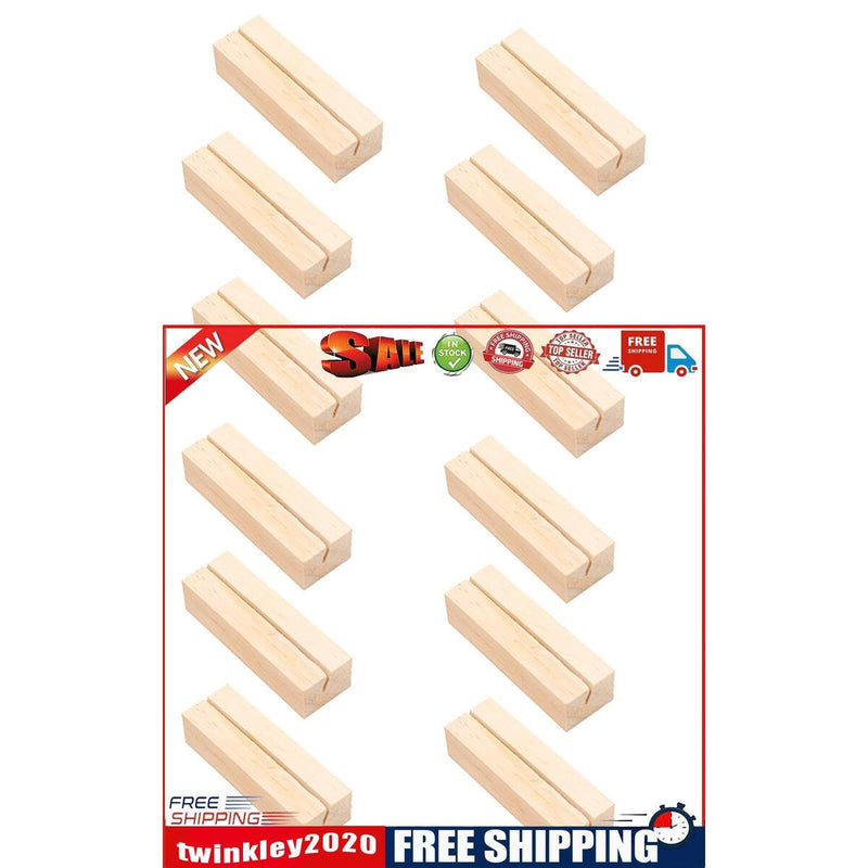 Wood Stands - Place Card Holder 12 Pack Wood Base Menu Table Number Stands