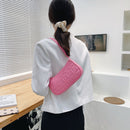 Retro Women Embossed Geometric PU Underarm Shoulder Bag Handbags (Pink)