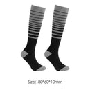 Anti-slip Soccer Hiking Socks Striped Cycling Knee Length Socks (Grey)