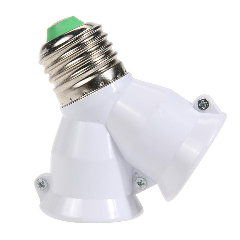 2 in 1 E27 Lamp Socket Splitter Adapter Light Bulb Base Stand Holder