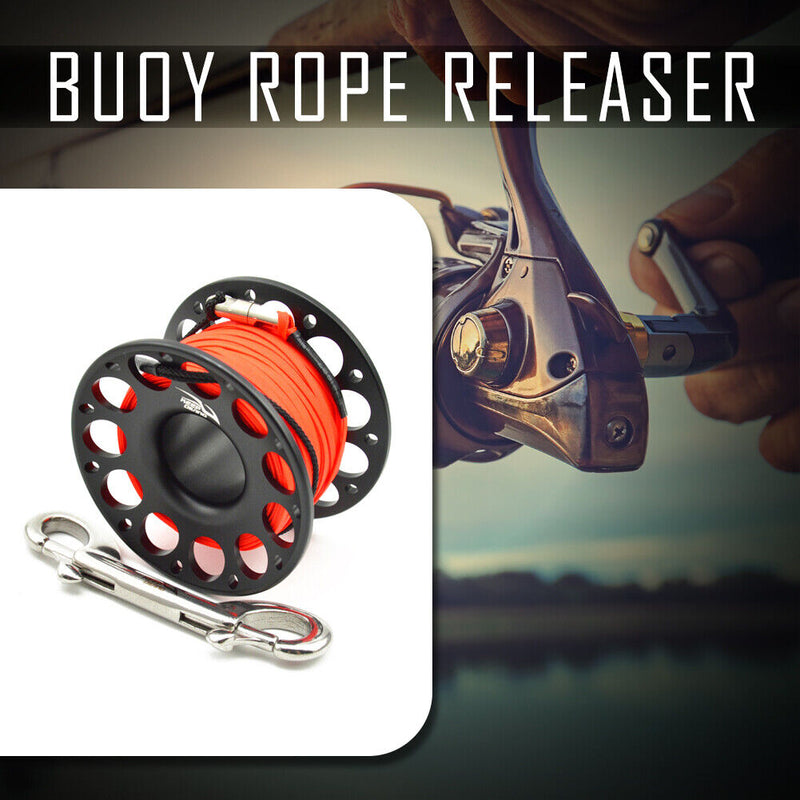 Scuba Diving Spool Finger Reel for Underwater Fishing Cave Dive (30m Black)