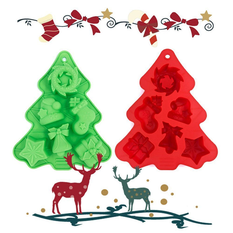 Wax Mold Casting Chocolate Cake Christmas Mold Jelly Ice Tray Baking Mould
