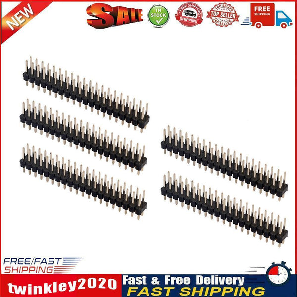 5pcs Dual Male Header 2.54mm 2x20pin Strips for Raspberry Pi Zero GPIO Newly