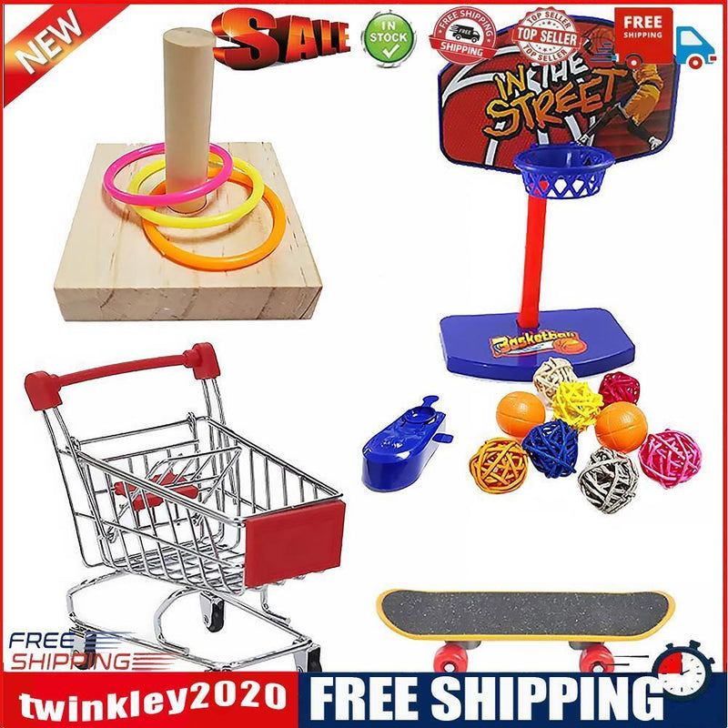 Training Bird Interactive Parrot Basketball Skateboard Ferrule Tower Toys