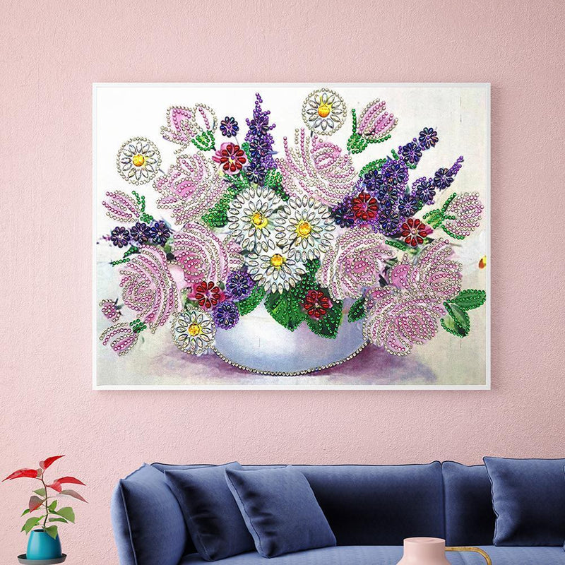 5D DIY Special Shaped Diamond Painting Flower Cross Stitch Mosaic Craft Kit