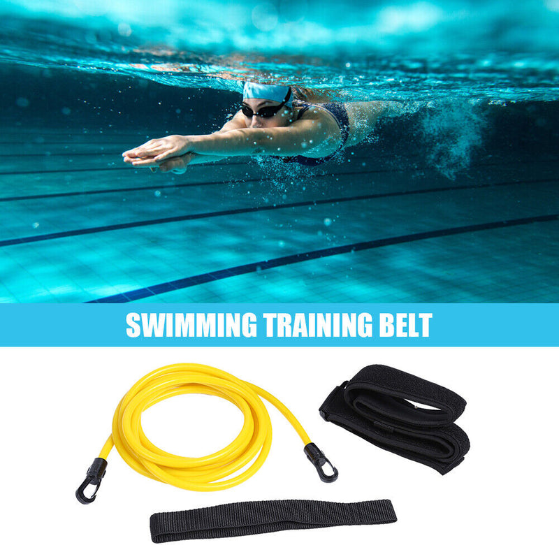 Swim Training Exercise Belts Rope Swimming Harness Resistance Band (Yellow)