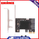 PCI-E 1x to SATA3.0 2 Port Riser 6Gbps PCI Express Adapter Card Desktop Computer