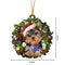 Christmas Wood Dog Wreath Pendant Home Wall Xmas Tree Festival Decor (A) Newly