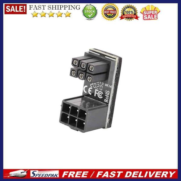 ATX 6 8 Pin Female to Male 180 Degree Angled Adapter for Desktops Graphics Card