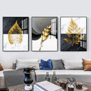 Frameless Golden Leaves Oil Paint by Numbers Kit Handpainted Artwork Wall C