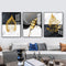 Frameless Golden Leaves Oil Paint by Numbers Kit Handpainted Artwork Wall C