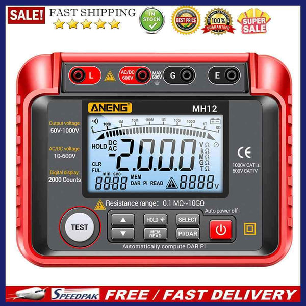 ANENG MH12 Insulation Resistance Digital Meter Ohm Voltage Tester Megohmmet