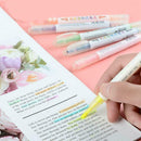 Dual Tip Highlighter Set 6 Pcs Gel Bible Highlighter Color Non-Bleeding S3C5