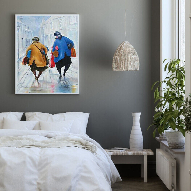 Two Old People Oil Paint by Numbers Hand Painted on Canvas for Home Decor