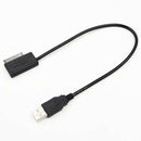 USB 2.0 to Slimline SATA 7+6 13pin Laptop CD DVD Optical Drive Adapter D2J0