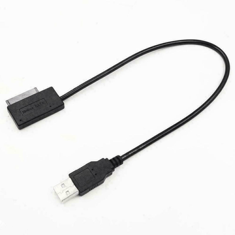 USB 2.0 to Slimline SATA 7+6 13pin Laptop CD DVD Optical Drive Adapter D2J0