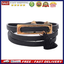 Multilayer Leather Wrap Bracelet Tassel Bangle Women Men Jewelry(Black)