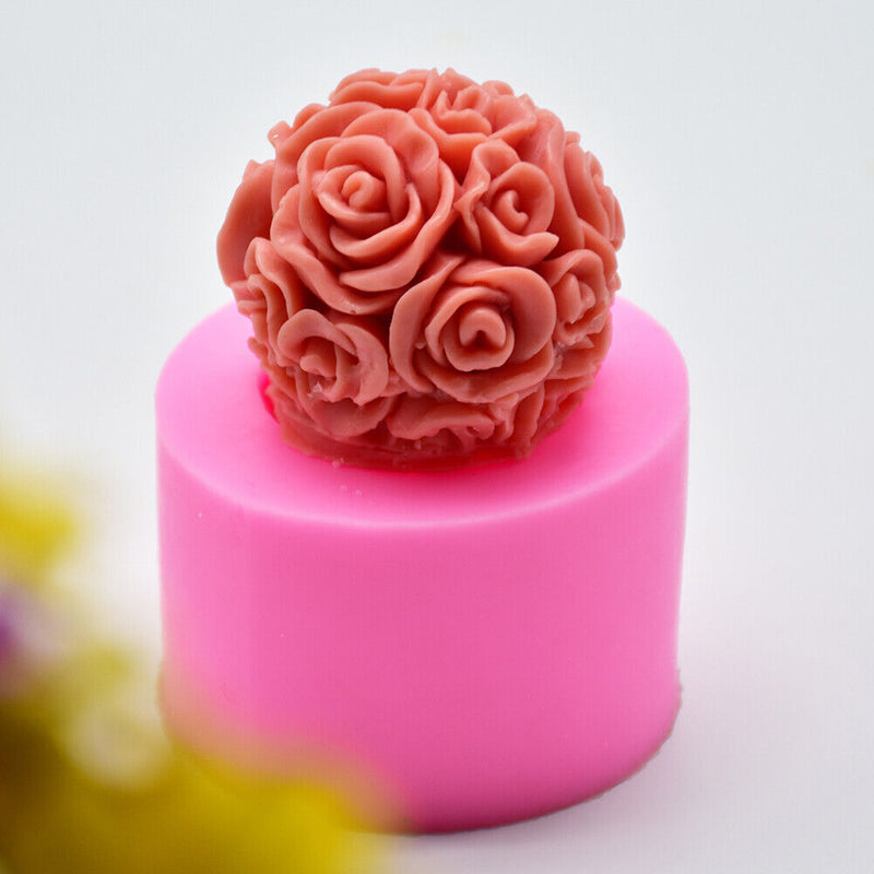 Silicone Baking Molds Rose Flower Shape Soap Chocolate Mousse Cake DIY Moulds