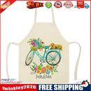Kitchen Linen Apron Bike Print Home Restaurant Cooking Baking Bib Oil-proof