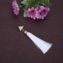 Women Fashion Multicolor Metal Triangle Retro Tassel Jewelry Earrings Beige