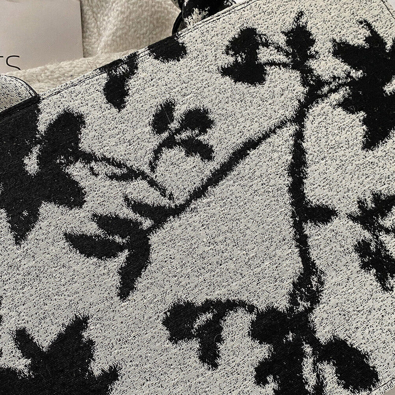 Fashion Women Crossbody Bags PU Canvas Floral Shoulder Ladies Travel Handbags