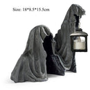 Decor Lantern Ghost Sculpture Halloween Witch Ornament Statue Ground Reaper