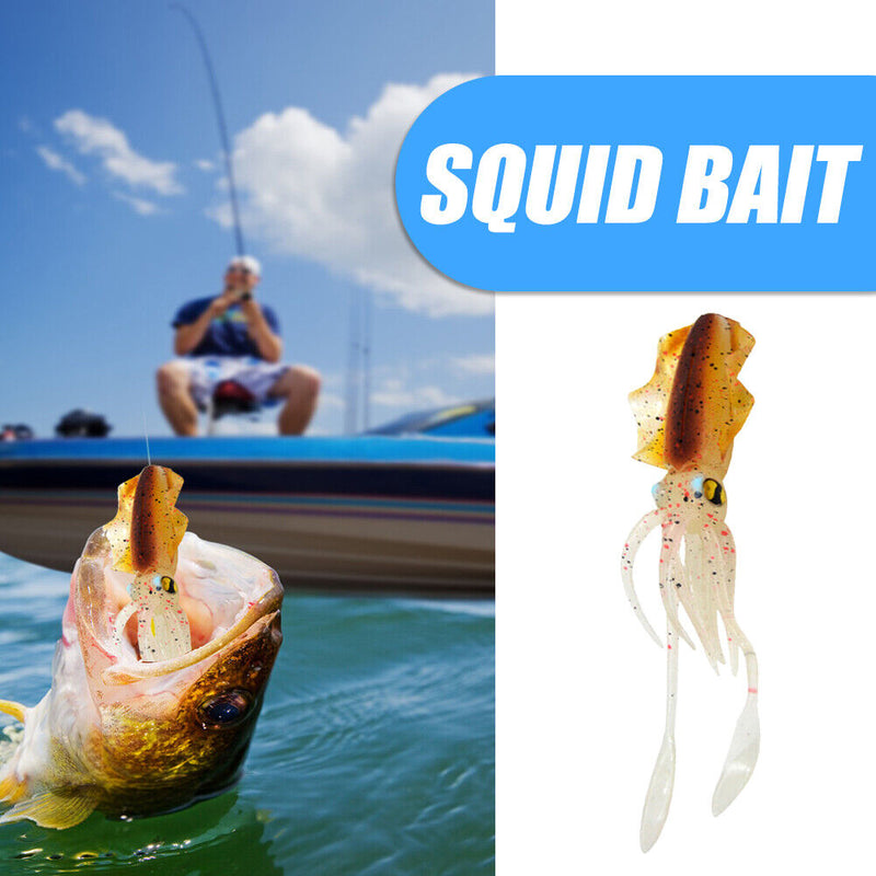 15.5cm 15g Bionic Squid Sea Fishing Lures Crankbait Artificial Wobbler Soft B