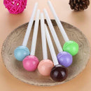 Cute Novelty Candy Color Lollipops Gel Black Ink Pen Office Supplies School U2O7