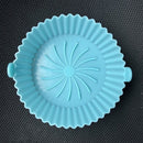Silicone Air Fryer Liner Kitchen Baking Parchment Steamers Pads (Blue) Newly