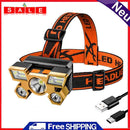5xLED Beads 1200mAh Portable Night Fishing Headlight USB Rechargeable Headlamp