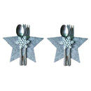 Christmas Stars Tableware Cutlery Holder Silverware Table Bags Decors Fork P8T4