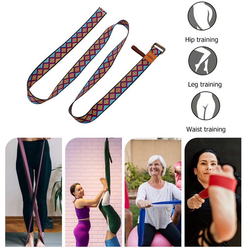 Yoga Strap Belt Elastic Dance Stretch Fitness Exercise Resistance Band (A3)