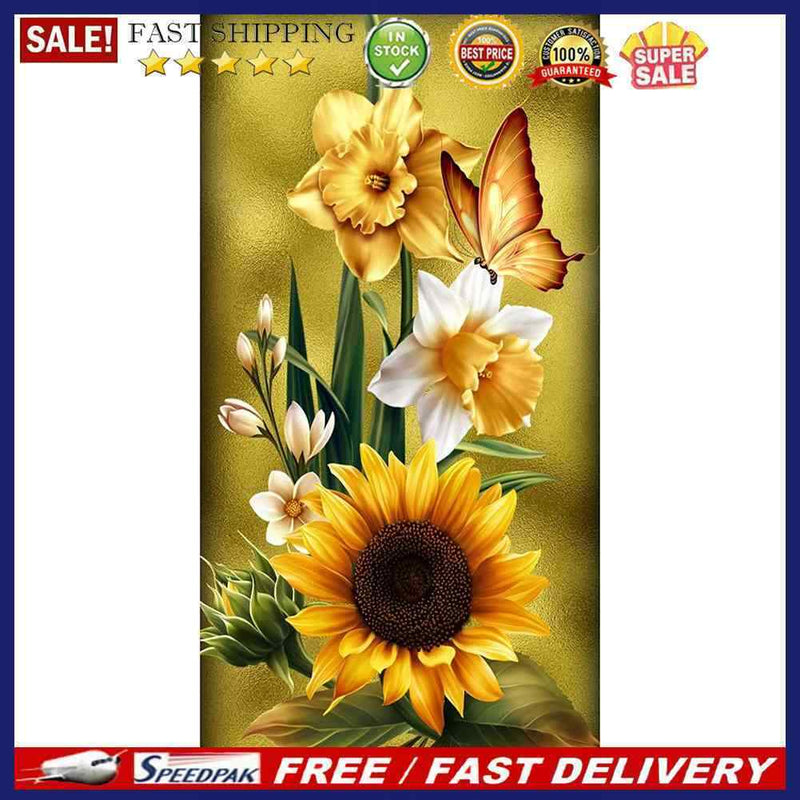 5D DIY Needlework Mosaic Craft Sunflower Embroidery Set Home Diamond Painti